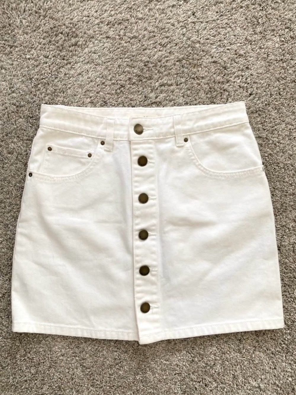 Billabong Classic White Button-Front Denim Skirt SZ 27